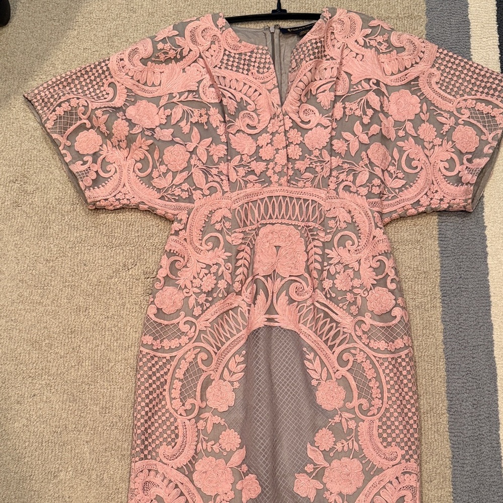 Beautiful embroidered Pink Floral Dress (Anthropologie) by Pankaj & Nidhi. - Picture 5 of 10